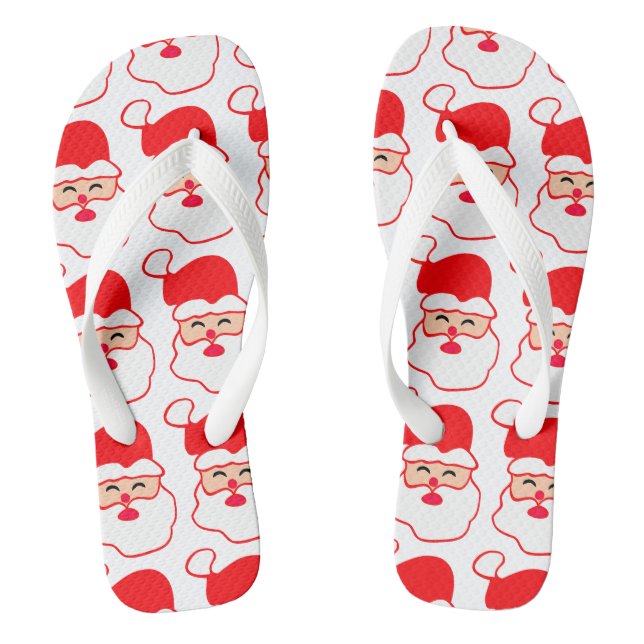 Christmas Santa Pattern Thongs (Footbed)
