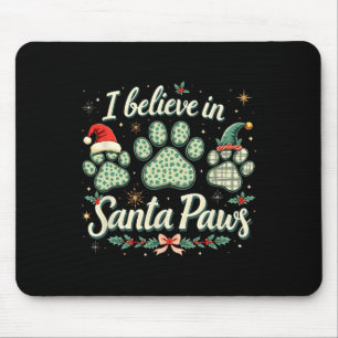 Christmas Santa Paw Men Woman Kids Girl Tee Mouse Pad
