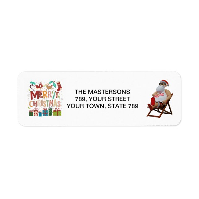 Christmas & Santa personalize Return Address Label (Front)