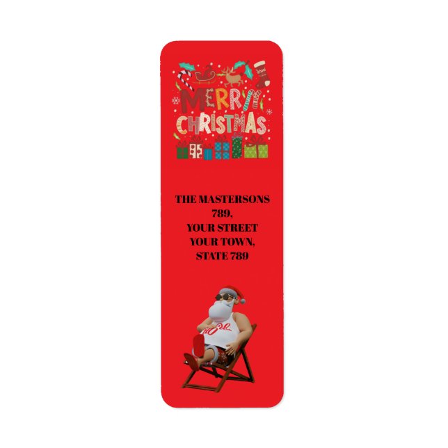 Christmas & Santa personalize Return Address Label (Front)