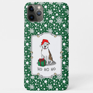 Christmas Santa Pit Bull (lt brindle white 3) Cute iPhone 11 Pro Max Case
