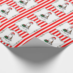 Christmas Santa Pit Bull (lt brindle white 3) Cute Wrapping Paper