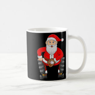 Christmas Santa Playing Baseball Catcher Xmas Srts Coffee Mug