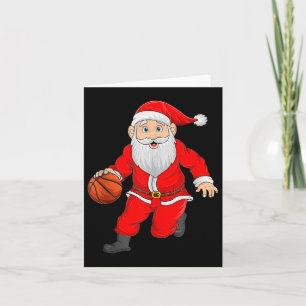 Christmas Santa Playing Basketball Xmas Funny Srts Card