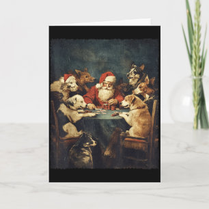 Christmas Santa Playing Cards Dogs Playing Poker