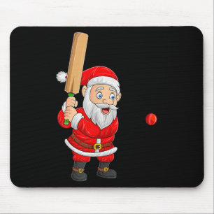 Christmas Santa Playing Cricket Xmas Funny Srts Pl Mouse Pad