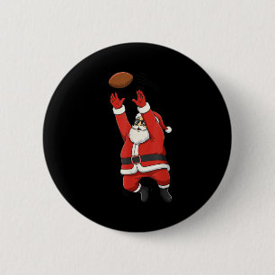 Christmas Santa Playing Football For Boys Teens Me 6 Cm Round Badge
