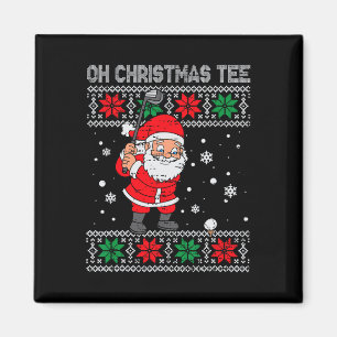 Christmas Santa Playing Golf Xmas Golfer For Mens  Magnet