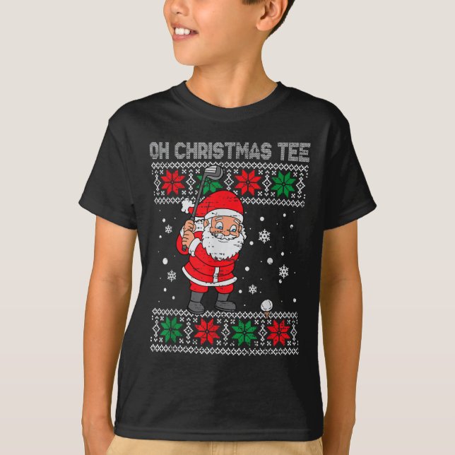 Christmas Santa Playing Golf Xmas Golfer For Mens  T-Shirt (Front)