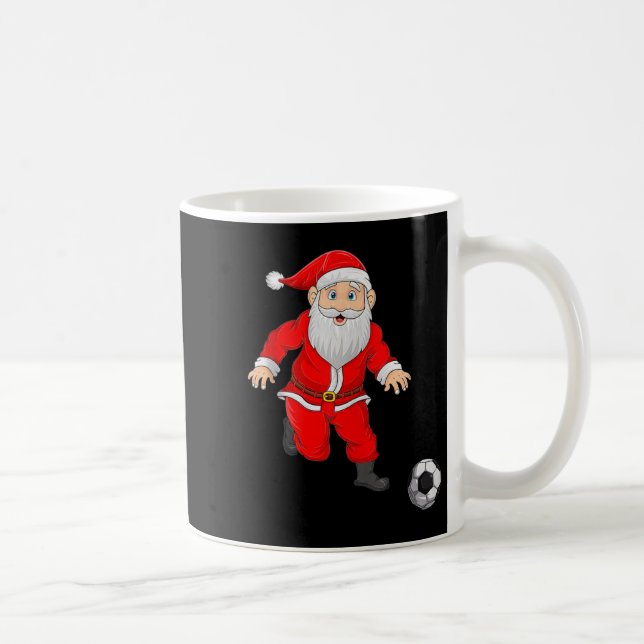 Christmas Santa Playing Soccer Football Xmas Srts  Coffee Mug (Right)