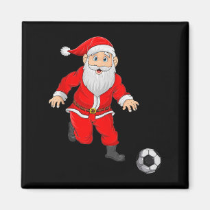 Christmas Santa Playing Soccer Football Xmas Srts  Magnet
