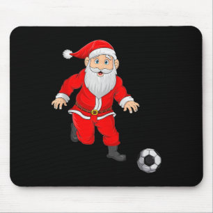Christmas Santa Playing Soccer Football Xmas Srts Mouse Pad