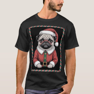 Christmas Santa Pug Merry Pugmas Santa Hat Cute Do T-Shirt
