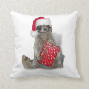 Christmas Santa Racoon Bandit Cushion