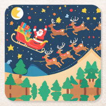 Christmas Santa Reindeer Coming To Town 