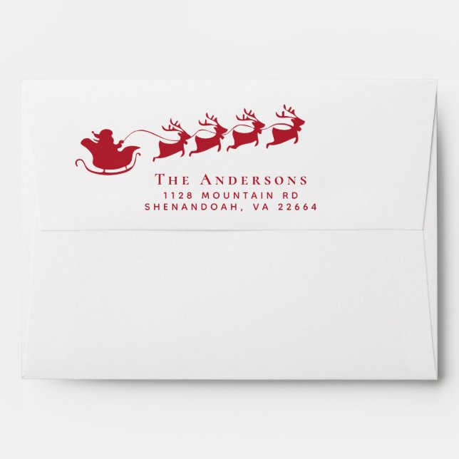 Christmas Santa Reindeer Envelope (Back (Top Flap))