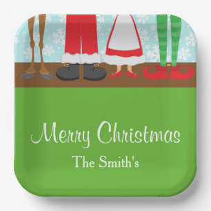 Christmas Santa Reindeer Feet Paper Plate