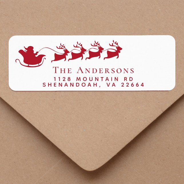 Christmas Santa Reindeer Return Address Label (Creator Uploaded)
