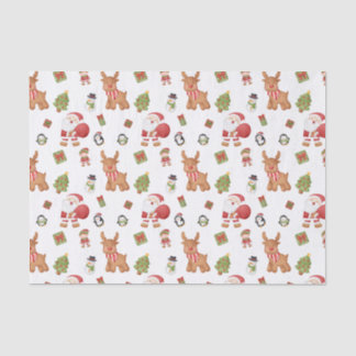 Christmas Santa, Reindeer, Snowman, Penguin Tissue Paper