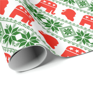 Christmas Santa Republican Pattern Wrapping Paper