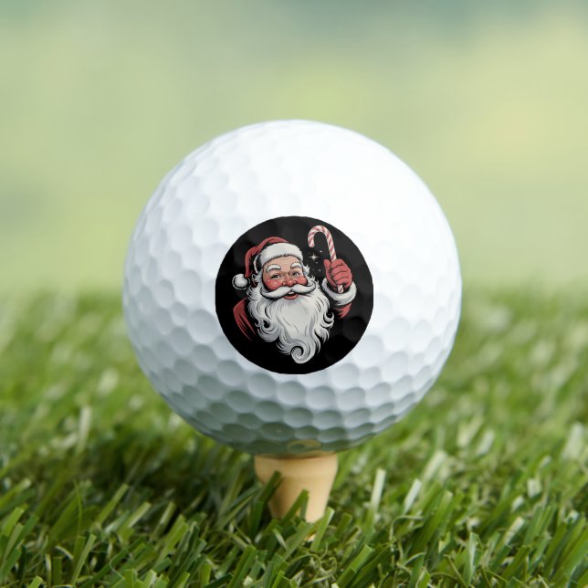 Christmas Santa Retro Gift Vintage Golf Balls (Insitu Tee)