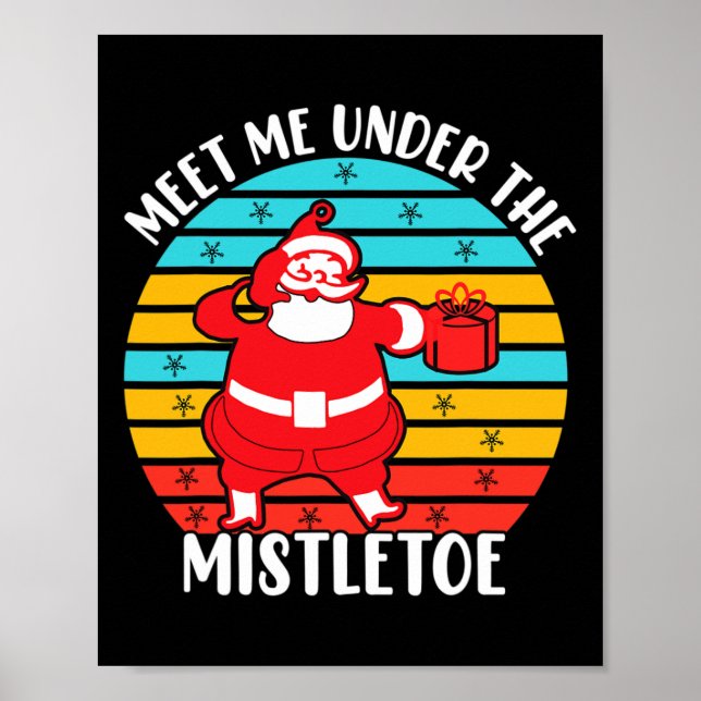 Christmas Santa Retro Mistletoe  Poster (Front)