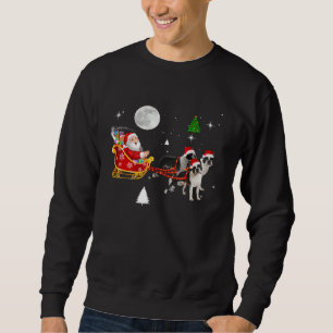 Christmas Santa Riding Boston Terrier Santa Hat Xm Sweatshirt