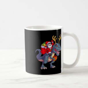 Christmas Santa Riding Dinosaur Deer Xmas Kids Boy Coffee Mug