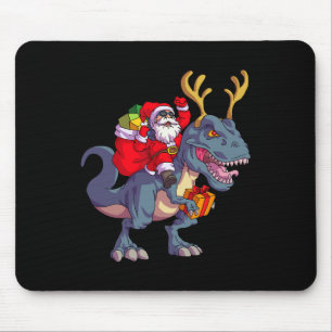 Christmas Santa Riding Dinosaur Deer Xmas Kids Boy Mouse Pad