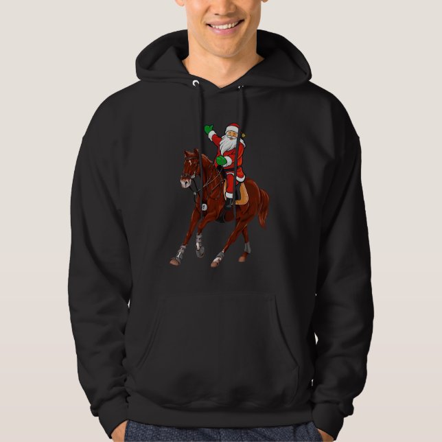 Christmas Santa Riding Horse Xmas  Idea For Men Wo Hoodie (Front)