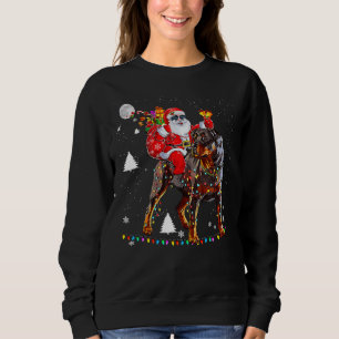 Christmas Santa Riding Rottweiler Sweatshirt