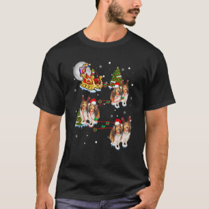 Christmas Santa Riding Sleigh Reindeer Shetland Sh T-Shirt