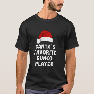 Christmas Santa s Favourite Bunco Player Funny Dic T-Shirt