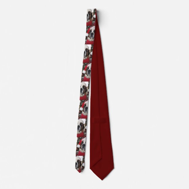 Christmas Santa Saint Bernard Neck Tie (Back)