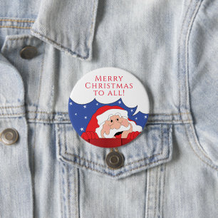 Christmas Santa Says Round 7.5 Cm Round Badge