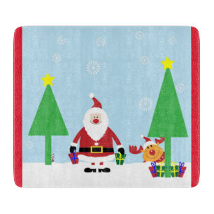 CHRISTMAS SANTA SCENE CUTTING BOARD