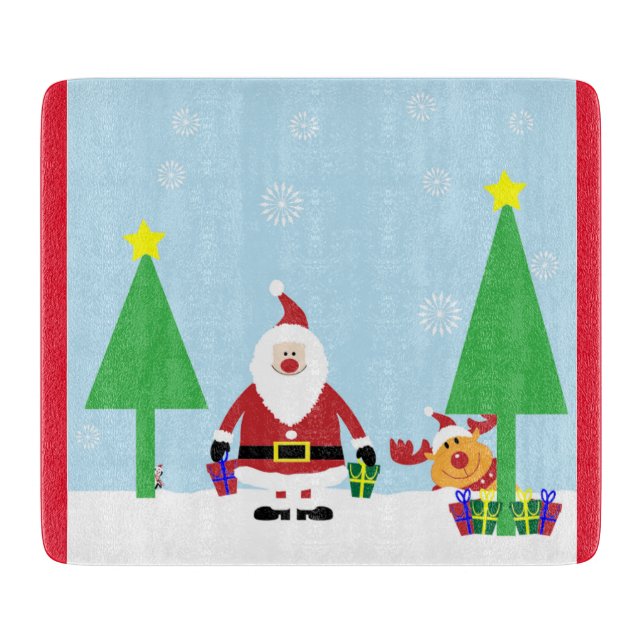 CHRISTMAS SANTA SCENE CUTTING BOARD (Front)