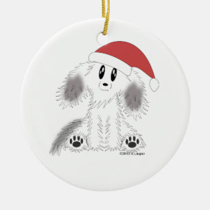 Christmas Santa Scruffy Puppy Dog Ornament