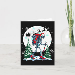 Christmas Santa Skeletons Costume Hiking Lover Fam Card