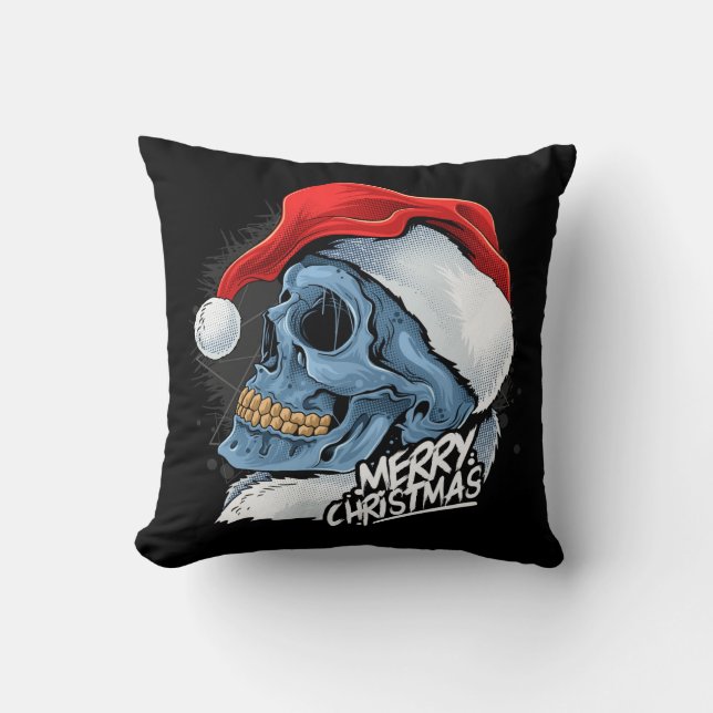 Christmas Santa Skull Cushion (Front)