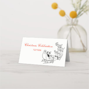 Christmas Santa Sleigh #3 Escort Card Place Card