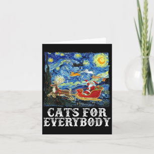 Christmas Santa Sleigh Cats For Everybody Starry N Card