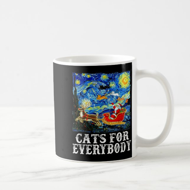 Christmas Santa Sleigh Cats For Everybody Starry N Coffee Mug (Right)