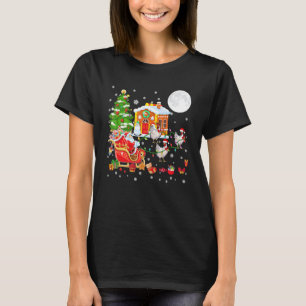 Christmas Santa Sleigh Reindeer Three Santa Chicke T-Shirt