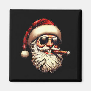 Christmas Santa Smoking Cigar With Sungl Cigar Smo Magnet
