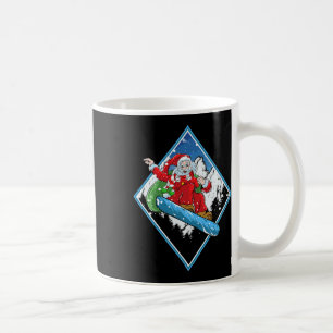 Christmas Santa Snowboarding Coffee Mug
