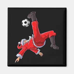 Christmas Santa Soccer Bicycle Kick Xmas Boys Men  Magnet