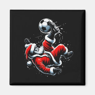 Christmas Santa Soccer Player Bicycle Kick Xmas Ba Magnet