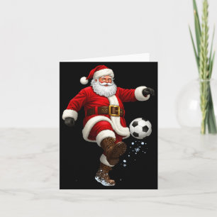 Christmas Santa Soccer Player Football Festive Mer Card