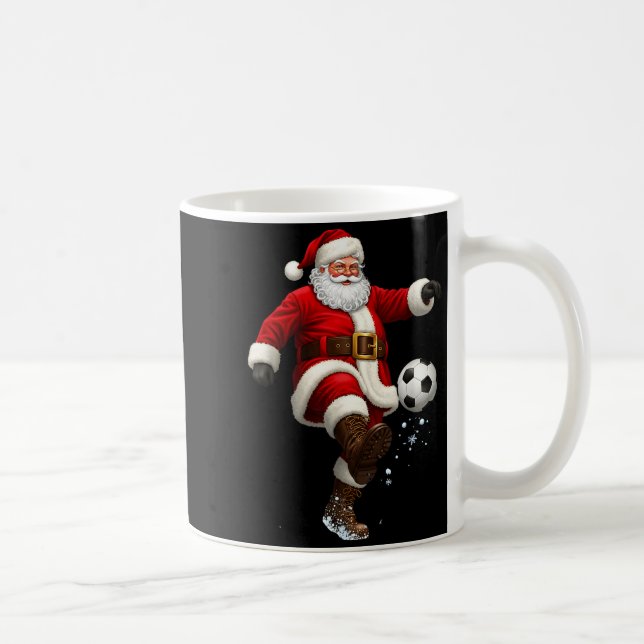 Christmas Santa Soccer Player Football Festive Mer Coffee Mug (Right)